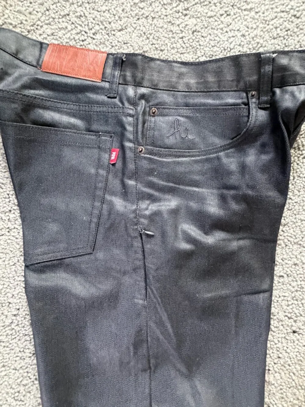IN4MA-TION - IN4M - Special Waxed Denim Jeans - Men's Sz. 34 Gray - Excel. Cond.